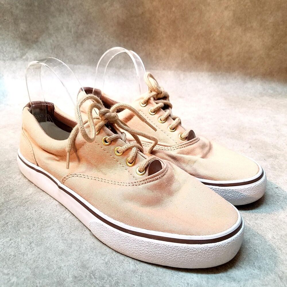 Citi Steps Mens 2643-8697 Size 10 Ivory Textile Lace Up Casual Sneakers